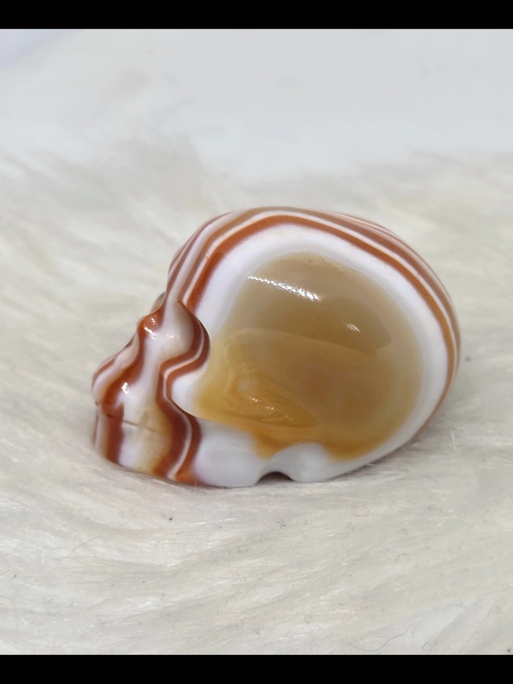 💀 Madagascar Banded Carnelian Skull | Premium Crystal Skull | Collector Alter - Picture 2 of 8